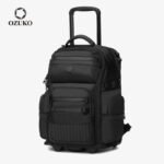 OZUKO 9820 Unisex Rolling Laptop Bag Wheeled Trolley Backpack Swivel Casters TSA Approved  Locking Carry On Luggage