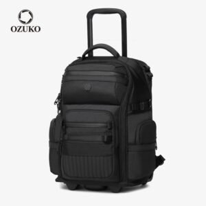 OZUKO 9820 Unisex Rolling Laptop Bag Wheeled Trolley Backpack Swivel Casters TSA Approved  Locking Carry On Luggage