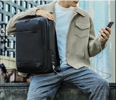 Arctic Hunter GB00328 Laptop Bag - Men's USB Charging Waterproof Laptop Backpack with Large Capacity, Ideal for Travel, Shoulder Bag, and School Bag.