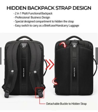 Men's Fashionable Backpack - Suitable for School and College, Water-Proof, High Capacity, USB Charging, Stylish, 15.6-Inch Laptop, Business, and Travel Backpack