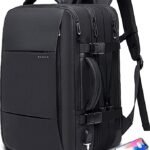 BANGE BG1908 Large Capacity Expandable Multi-Purpose Business & Travel Backpack Waterproof Laptop Backpack for 15.6inch(Black)
