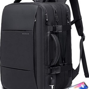 BANGE BG1908 Large Capacity Expandable Multi-Purpose Business & Travel Backpack Waterproof Laptop Backpack for 15.6inch(Black)