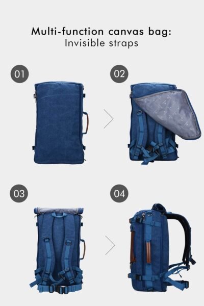 Witzman Travel Backpack Outdoor Hiking Camping Daypack Laptop Weekender Backpack (Model 2021) - Blue and Brown