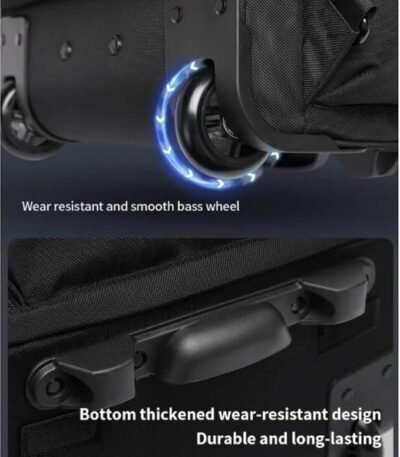 OZUKO 9820 Unisex Rolling Laptop Bag Wheeled Trolley Backpack Swivel Casters TSA Approved  Locking Carry On Luggage