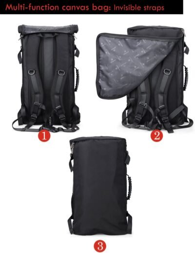 Witzman Travel Backpack Outdoor Hiking Camping Daypack Laptop Weekender Backpack 2023 (Black)
