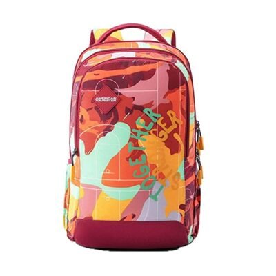 American Tourister Sest+ Polyester 2 Compartment Unisex Backpack (Red)