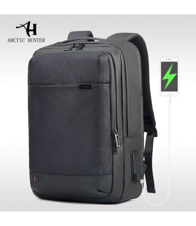 Arctic Hunter GB00328 Laptop Bag - Men's USB Charging Waterproof Laptop Backpack with Large Capacity, Ideal for Travel, Shoulder Bag, and School Bag.