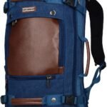 Witzman Travel Backpack Outdoor Hiking Camping Daypack Laptop Weekender Backpack (Model 2021) - Blue and Brown