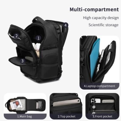 OZUKO 9820 Unisex Rolling Laptop Bag Wheeled Trolley Backpack Swivel Casters TSA Approved  Locking Carry On Luggage