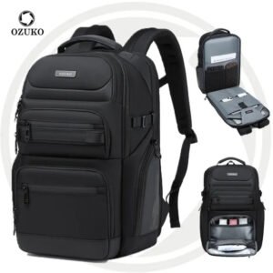 OZUKO 9772 Fashion Travel Back Pack Bag Large Capacity Travel 15.6 Inches Laptop Waterproof Business Backpacks For Men