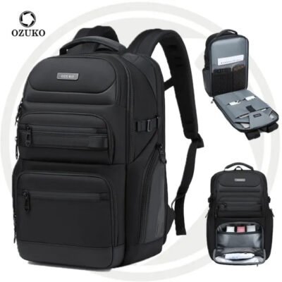 OZUKO 9772 Fashion Travel Back Pack Bag Large Capacity Travel 15.6 Inches Laptop Waterproof Business Backpacks For Men