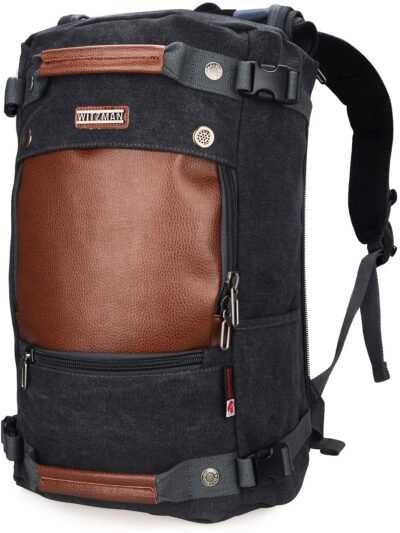 Witzman Travel Backpack Outdoor Hiking Camping Daypack Laptop Weekender Backpack (Model 2021) Black