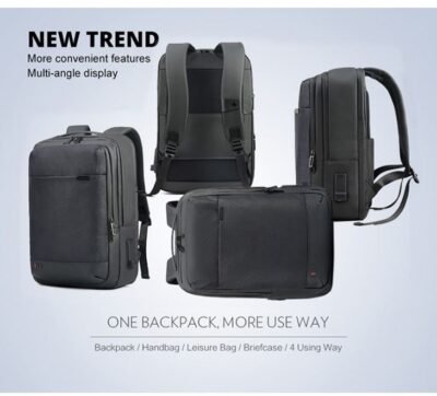 Arctic Hunter GB00328 Laptop Bag - Men's USB Charging Waterproof Laptop Backpack with Large Capacity, Ideal for Travel, Shoulder Bag, and School Bag.