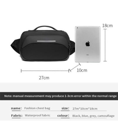 OZUKO-9551-Water-Resistant-Waist-Bag-7 OZUKO 9551 Waterproof Crossbody Sling & Waist Bag for Men – Premium Tactical Chest Pack