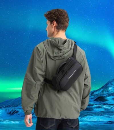 OZUKO-9551-Water-Resistant-Waist-Bag-9 OZUKO 9551 Waterproof Crossbody Sling & Waist Bag for Men – Premium Tactical Chest Pack