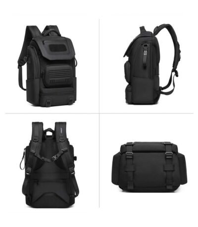 OZUKO-9840-Outdoor-Travel-Backpack-6 Ozuko 9840 Men's Backpack Breathable Mesh Shoulder Straps, Waterproof Bike Commutting Bag for Cycling, Climbing & Daily Use