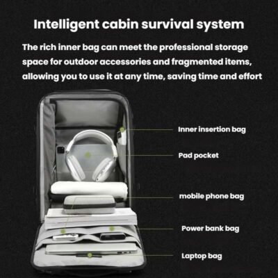 BANGE FW-230 Premium Waterproof Outdoor & Travel Backpack - Large Capacity Hiking, Cycling & Camping Bag - Black