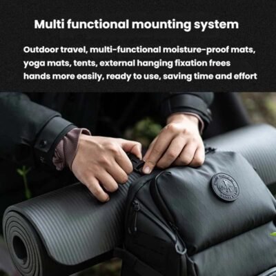 BANGE FW-230 Premium Waterproof Outdoor & Travel Backpack - Large Capacity Hiking, Cycling & Camping Bag - Black