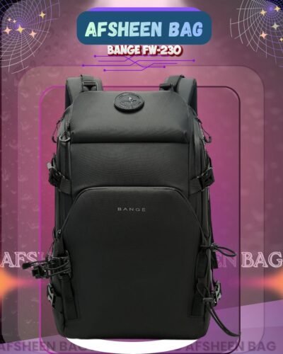 BANGE FW-230 Premium Waterproof Outdoor & Travel Backpack - Large Capacity Hiking, Cycling & Camping Bag - Black