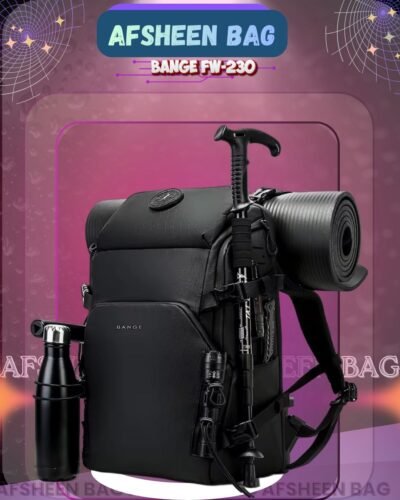 BANGE FW-230 Premium Waterproof Outdoor & Travel Backpack - Large Capacity Hiking, Cycling & Camping Bag - Black