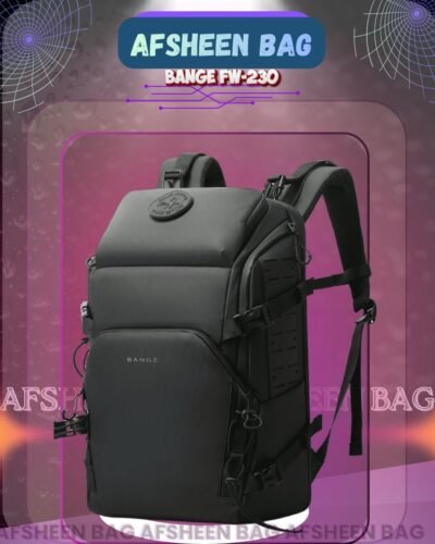 BANGE FW-230 Premium Waterproof Outdoor & Travel Backpack - Large Capacity Hiking, Cycling & Camping Bag - Black